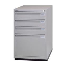 Bisley Filing Cabinet 3+1 Drawer Flush Fronted Lockable Goose Grey BY00115