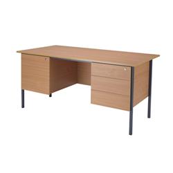 Toccata Bavarian Beech 1500mm Four Leg Desk With Double Pedestal Ref KF838379