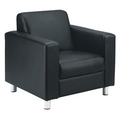 Avior Leather Faced Executive Reception Armchair Black Ref KF03529