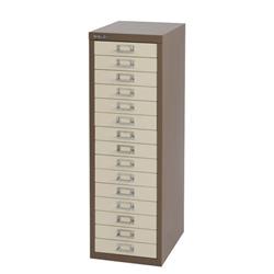 Bisley 15 Drawer Non-Locking Multi-Drawer Cabinet Coffee Cream Ref H3915NL-005006