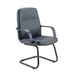 Jemini Rhone Leather Look Visitor Chair Cantilever Legs Black Ref KF03432