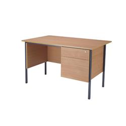 Toccata Bavarian Beech 1200mm Four Leg Desk With Two Drawer Pedestal Ref KF838371
