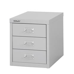 Bisley 3 Drawer Grey Non-Locking Multi-Drawer Cabinet Ref H123NL-073