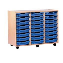 Jemini Mobile Beech Storage Unit 24 Tray Ref TC24T