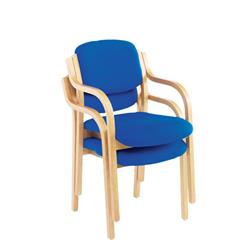Jemini Wood Frame Side Chair with Arms Blue Ref KF03514