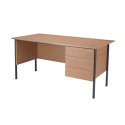 Toccata Bavarian Beech 1500mm Four Leg Desk With Three Drawer Pedestal Ref KF838377