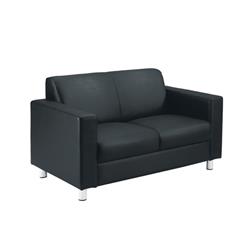 Avior Leather Faced Executive Reception Sofa Black Ref KF03530