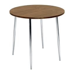 Arista Round Bistro Table Walnut/Chrome Ref KF838316