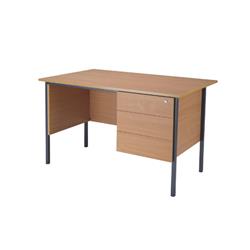 Toccata Bavarian Beech 1200mm Four Leg Desk With Three Drawer Pedestal Ref KF838373