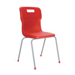 Titan 4 Leg Polypropylene School Chair Size 6 Red