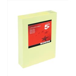 5 Star Office Coloured Copier Paper Multifunctional Ream-Wrapped 80gsm A4 Light Yellow [500 Sheets]