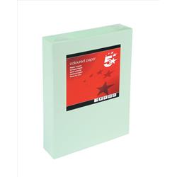 5 Star Office Coloured Copier Paper Multifunctional Ream-Wrapped 80gsm A4 Light Green [500 Sheets]