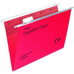 Rexel Crystalfile Classic Suspension File Manilla V-base 15mm Foolscap Red Ref 78141 - Pack 50