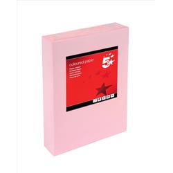 5 Star Office Coloured Copier Paper Multifunctional Ream-Wrapped 80gsm A4 Light Pink [500 Sheets]