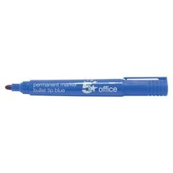 5 Star Office Permanent Marker Xylene/Toluene-free Smearproof Bullet Tip 2mm Line Blue [Pack 12]