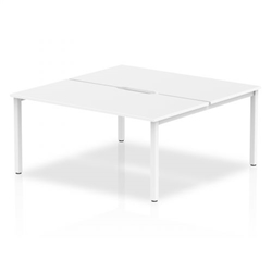 Evolve Plus 1600mm B2B 2 Person Office Bench Desk White Top White Frame