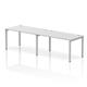 Impulse Bench Single Row 2 Person 1400 Silver Frame Office Bench Desk White
