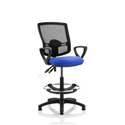 Eclipse Plus II Lever Task Operator Chair Deluxe Mesh Back With High Rise Draughtsman Kit With Loop Arms Blue