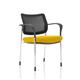 Brunswick Deluxe Mesh Back Chrome Frame Bespoke Colour Seat Senna Yellow With Arms