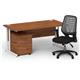 Impulse 1600mm Straight Office Desk Walnut Top White Cantilever Leg with 2 Drawer Mobile Pedestal and Relay Silver Back