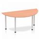 Impulse 1600mm Semi-Circle Table Beech Top Silver Post Leg