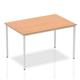 Impulse 1200mm Straight Table Oak Top Silver Box Frame Leg
