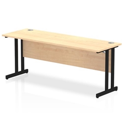 Impulse 1800 x 600mm Straight Office Desk Maple Top Black Cantilever Leg