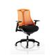 Flex Task Operator Chair Black Frame Black Fabric Seat Orange Back