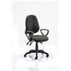 Eclipse III Lever Task Operator Chair Black Fabric With Loop Arms Ref KC0038