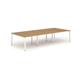 Evolve Plus 1200mm B2B 6 Person Office Bench Desk Oak Top White Frame