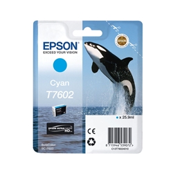 Epson T7602 Killer Whale Cyan Standard Capacity Ink Cartridge 26ml - C13T76024010