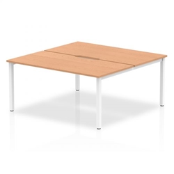Evolve Plus 1600mm B2B 2 Person Office Bench Desk Oak Top White Frame