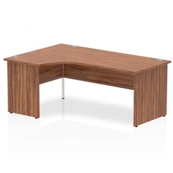 Impulse 1800mm Left Crescent Office Desk Walnut Top Panel End Leg