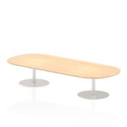 Italia 2400mm Boardroom Coffee Table Maple Top 475mm High Silver Leg