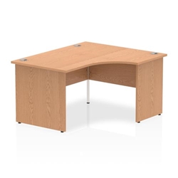Impulse 1400mm Right Crescent Office Desk Oak Top Panel End Leg
