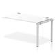 Impulse Bench Single Row Ext Kit 1400 Silver Frame Office Bench Desk White