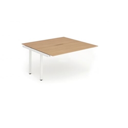 Evolve Plus 1400mm B2B Office Bench Desk Ext Kit Beech Top White Frame