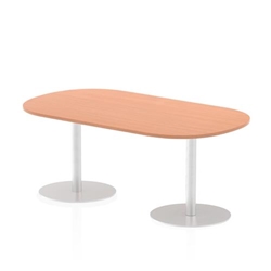 Italia 1800mm Poseur Boardroom Table Beech Top 720mm High Silver Leg
