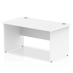 Impulse 1400 x 800mm Straight Office Desk White Top Panel End Leg