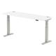 Air 1800 x 600mm Height Adjustable Office Desk White Top Cable Ports Silver Leg