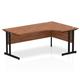 Impulse 1800mm Right Crescent Office Desk Walnut Top Black Cantilever Leg