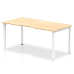 Evolve Plus 1600mm Single Starter Office Bench Desk Maple Top White Frame