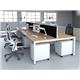 Evolve Plus 1200mm B2B 6 Person Office Bench Desk Oak Top White Frame