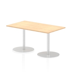 Italia 1400 x 800mm Poseur Rectangular Table Maple Top 720mm High Silver Leg