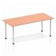 Impulse 1800mm Straight Table Beech Top Silver Post Leg
