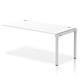 Impulse Bench Single Row Ext Kit 1600 Silver Frame Office Bench Desk White