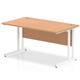 Impulse 1400/800 Rectangle White Cantilever Leg Desk Oak Ref MI002644