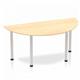 Impulse 1600mm Semi-Circle Table Maple Top Silver Post Leg