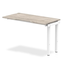 Evolve Plus 1200mm Single Row Office Bench Desk Ext Kit Grey Oak Top White Frame