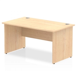 Impulse 1400 x 800mm Straight Office Desk Maple Top Panel End Leg